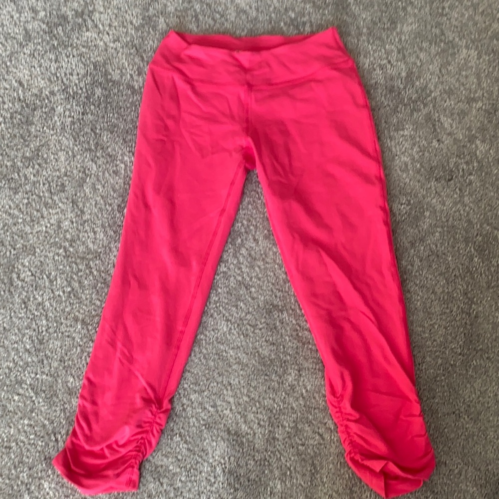 Beyond yoga pink ruched leggings medium